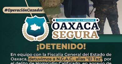 En operativo coordinado, Gabinete de Seguridad detiene a presunto responsable de homicidio calificado