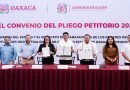 Firman Gobierno de Oaxaca y STPEIDCEO Convenio del Pliego Petitorio 2026
