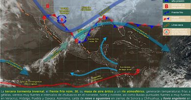 Pronostican tiempo inestable y descenso de temperaturas por frente frío número 30