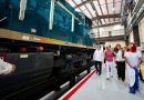 PRESIDENTA CLAUDIA SHEINBAUM ANUNCIA LLEGADA DE LAS PRIMERAS 12 LOCOMOTORAS DEL TREN MAYA DE CARGA; SE INAUGURA EN 2027