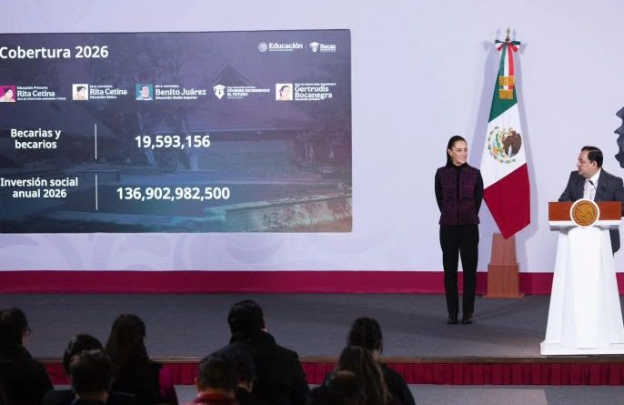 INSCRIPCIÓN AL BACHILLERATO NACIONAL AUMENTÓ EN 400 MIL JÓVENES RESPECTO A 2025; LAS BECAS PARA EL BIENESTAR BENEFICIARÁN A 22 MILLONES DE ESTUDIANTES EN 2026: PRESIDENTA CLAUDIA SHEINBAUM